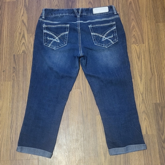 Amethyst Cropped Jeans Size 7 Mid Rise Dark Wash Stretch Denim B34 - Picture 6 of 9